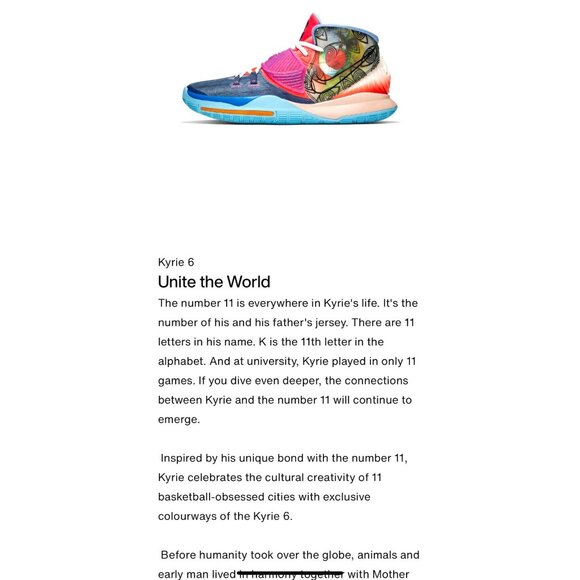 Nike Kyrie 6 Unite The World Basketball Shoes Multicolor Boys Size 4Y - Picture 6 of 16